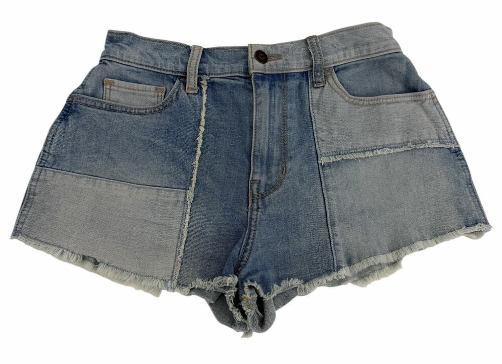 Hollister Vintage High Rise Shorts 25 Distressed Raw Hem Patchwork Mom Short
